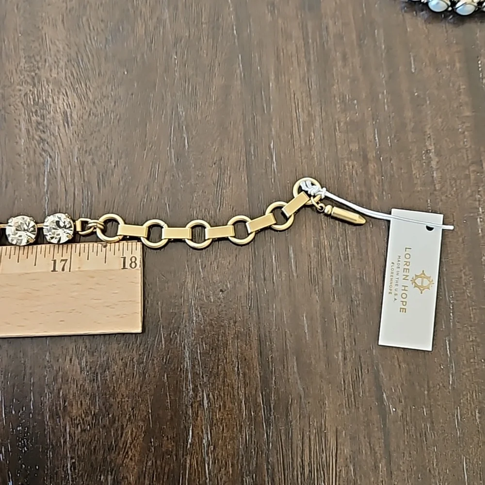Loren Hope Gold Crystal Tennis Necklace